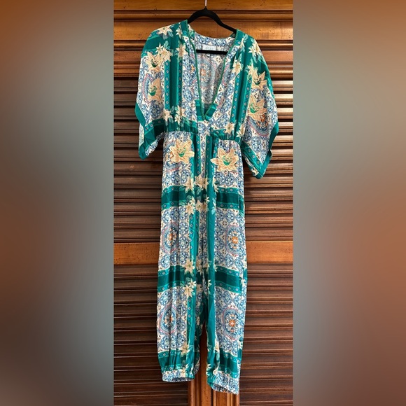 DIANA JUMPSUIT - AQUA GRECIA TILE size M NEW NO TAG. MSRP $415 sale !! - Picture 2 of 12